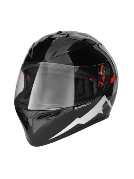 Шлем мото закрытый SHORNER FP908 черный в Казани