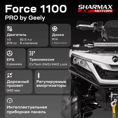 купить Квадроцикл SHARMAX Force 1100 LTD (ПСМ) в Вологде - фото 