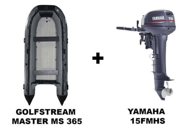 Лодка ПВХ GOLFSTREAM MASTER MS 365 + 2х-тактный лодочный мотор YAMAHA 15FMHS в Уфе