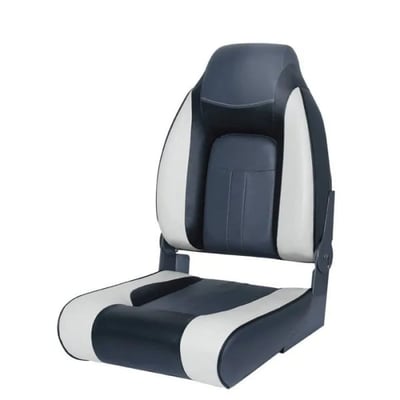 Кресло складное мягкое Premium Designer High Back Seat (серый/чёрный) в Иркутске