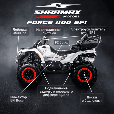 купить Квадроцикл SHARMAX Force 1100 LTD (ПСМ) в Москве и России - фото 