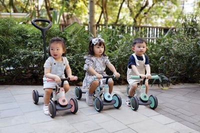 купить Беговел-каталка Globber Learning Bike 3 в 1 White-Pastel Blue в Казани - фото 