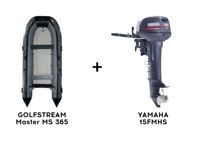 купить Лодка ПВХ GOLFSTREAM Master MS 365 + 2х-тактный лодочный мотор YAMAHA 15FMHS в Хасавюрте - фото 