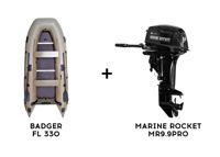 купить Лодка ПВХ BADGER FL 330 + 2х-тактный лодочный мотор MARINE ROCKET MR9.9PRO в Ростове-на-Дону - фото 