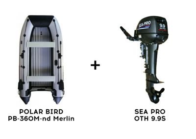 купить Лодка ПВХ POLAR BIRD PB-360M-nd Merlin (Кречет) + 2х-тактный лодочный мотор SEA PRO OTH 9.9S в Одинцове - фото 