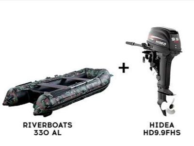 Лодка ПВХ RIVERBOATS 330 AL + 2х-тактный лодочный мотор HIDEA HD9.9FHS Pro в Дербенте