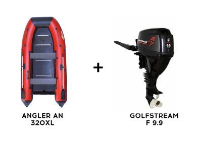 купить Лодка ПВХ ANGLER AN 335XL + 4х-тактный лодочный мотор GOLFSTREAM F 9.9 BMS в Воронеже - фото 