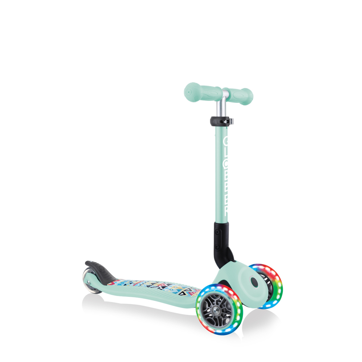 купить Самокат Globber Junior Foldable Fantasy Lights светло-зеленый в Санкт-Петербурге Спб - фото 