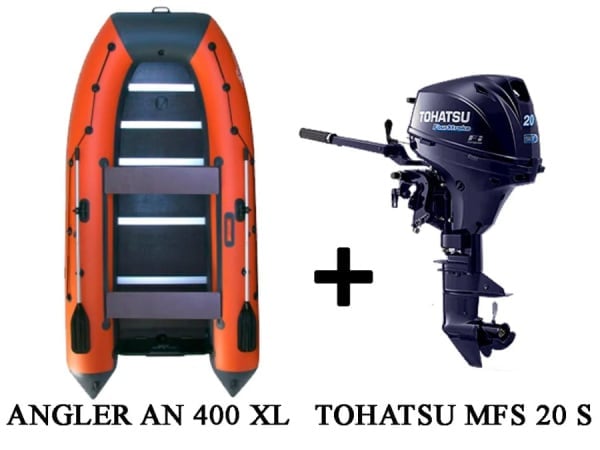купить Лодка ПВХ ANGLER AN 400 XL + 4х-тактный лодочный мотор TOHATSU MFS 20 S в Энгельсе - фото 
