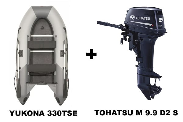 купить Лодка ПВХ YUKONA 330TSE ФАНЕРА + 2х-тактный лодочный мотор TOHATSU M 9.9 D2 S в Костроме - фото 