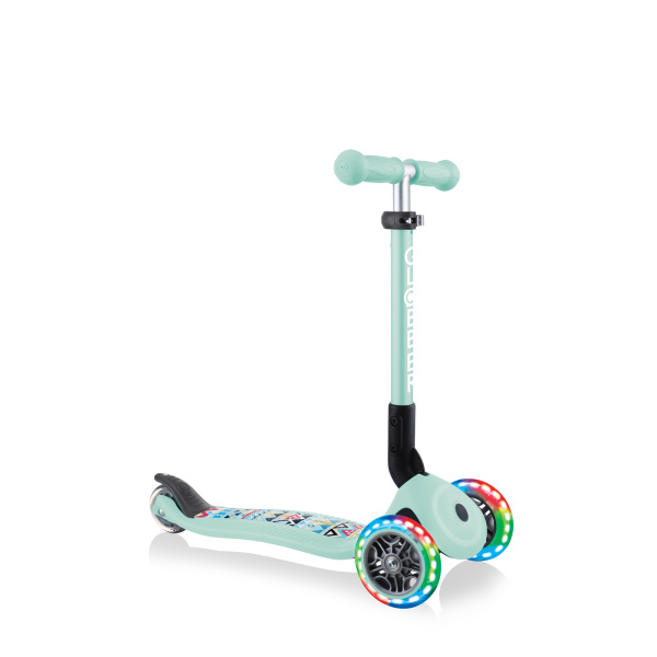 купить Самокат Globber Junior Foldable Fantasy Lights светло-зеленый в Санкт-Петербурге Спб - фото 
