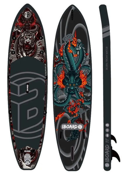 купить Надувная доска для sup-бординга IBOARD 11' Fury 2023 в Волгодонске - фото 