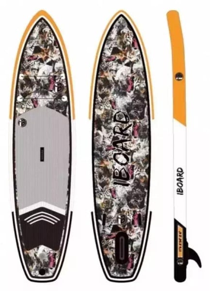 купить Надувная доска для SUP-бординга IBOARD Pro 11'6 Tiger Black в Москве и России - фото 