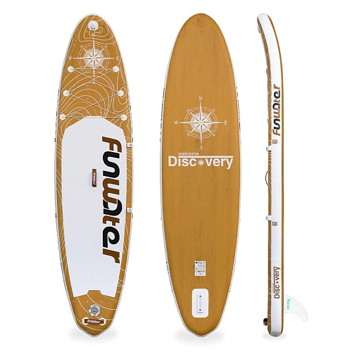 купить Надувная доска для SUP-бординга FUNWATER DISCOVERY 11′ BROWN в Находке - фото 